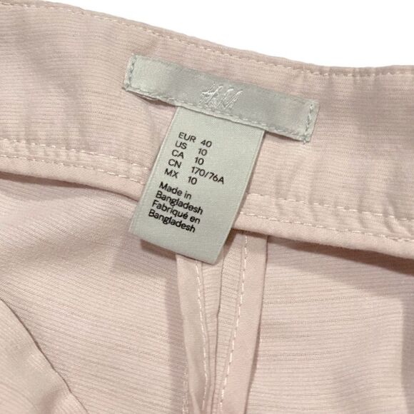 H&M Pink High Waist Chino Polyester Shorts Size 10 - Picture 7 of 8